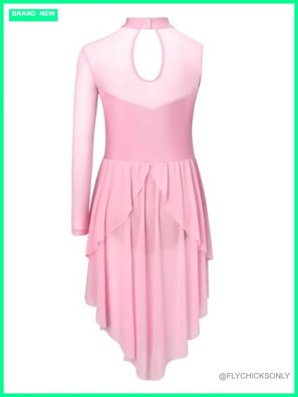 Girls Lyrical Dance Costume Leotard with Flowy Skirt
